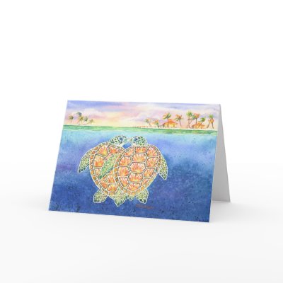 Turtle Love Cards by BarbaraBayerArt