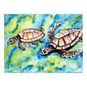 turtle love pair of sea turtles art poster print