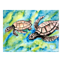 turtle love pair of sea turtles art poster print