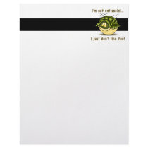 turtle not antisocial just dont like you personalized letterhead