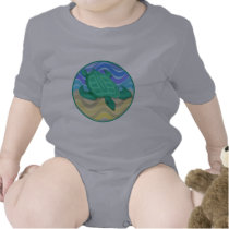 Turtle On Beach 2-Sided Infant Creeper
