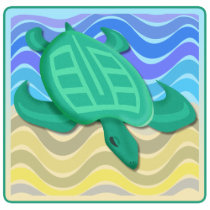 Turtle On Beach 2-Sided Kids' Dark Shirts