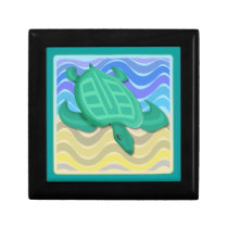 Turtle on Beach 5x5 Gift Box