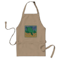 Turtle On Beach Aprons