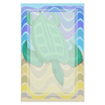 Turtle On Beach Blank Stationery
