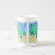 Turtle on Beach Bone China Mug