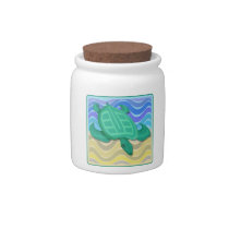 Turtle on Beach Candy Jar