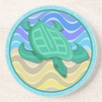 Turtle on Beach Coaster