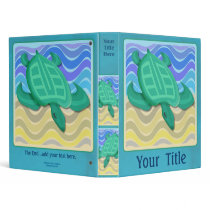 Turtle On Beach Customizable Art Binder