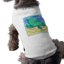 Turtle On Beach Dog Shirts