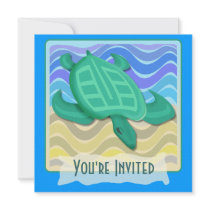 Turtle on Beach Invitations