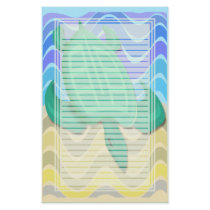 Turtle On Beach Lined Stationery