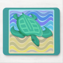 Turtle On Beach Mousepad