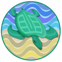 Turtle On Beach Ornament Photo Cut Outs