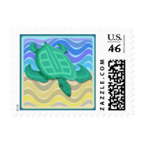 Turtle On Beach Stamps