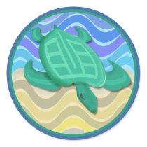 Turtle On Beach Stickers