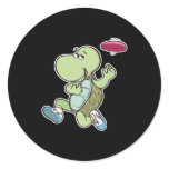 turtle playing frisbee sticker