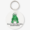 Turtle, Practice Safe Pogo Skills Around Turtles! keychains by KuyaJeff Turtle, Practice Safe Pogo Skills Around Turtles! keychains