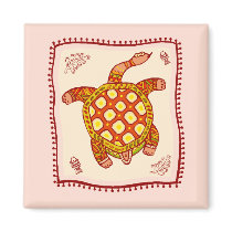 Turtle Quilt Fridge Magnets