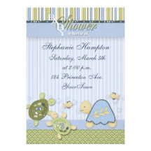 Turtle Reef and Gold Fish Baby Shower Invitation