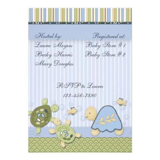 Turtle Reef and Gold Fish Baby Shower Invitation