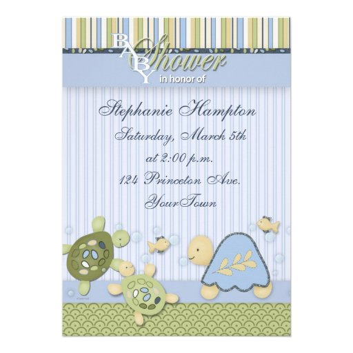 Turtle Reef and Gold Fish Baby Shower Invitation