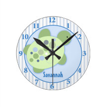 Turtle Reef Customized Nursery Wall Clock