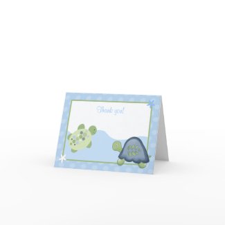 Turtle Reef (Light Blue) Folded Thank you Card