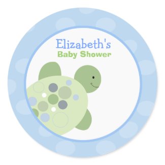 Turtle Reef Round Custom Favor Sticker