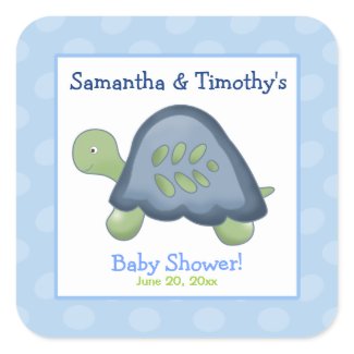 Turtle Reef Square Favor Stickers (6 Large)