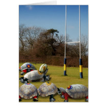 Turtle Rugby Greeting Card