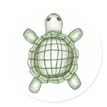 Turtle Sketch Round Sticker