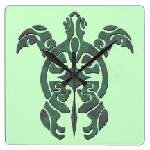 Turtle Square Wall Clock