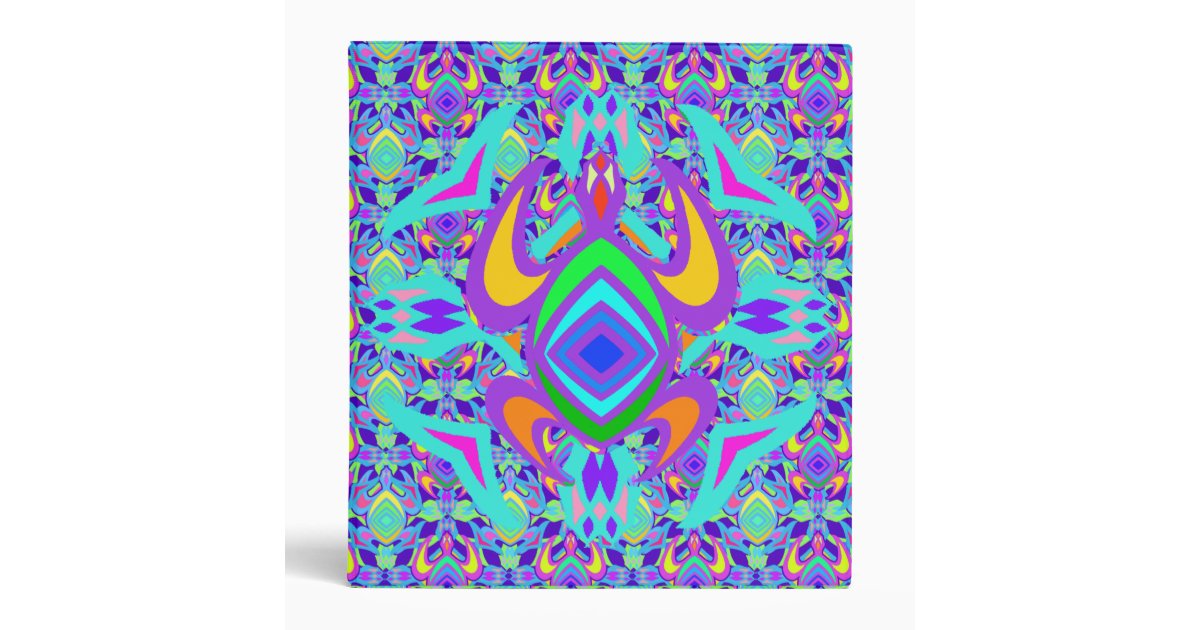 turtle-symmetry-pattern-1-art-binder-zazzle