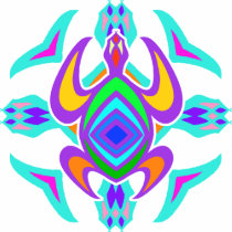 Turtle Symmetry Pattern 2-Sided Wmn's Dark Shirts