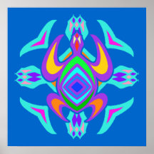 Turtle Symmetry Pattern Posters