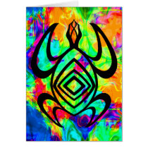Turtle Symmetry Tiedye Cards