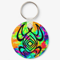 Turtle Symmetry Tiedye Keychain