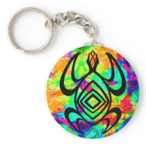 Turtle Symmetry Tiedye Keychain