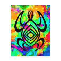 Turtle Symmetry Tiedye Notes Card postcards