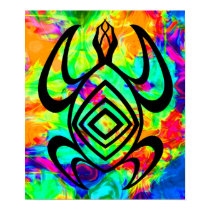 Turtle Symmetry Tiedye Poster