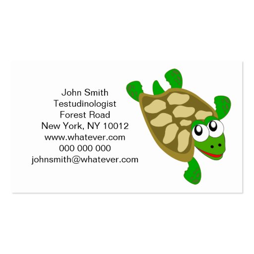 Turtle Testudinologist Business Card (front side)
