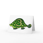 Turtle Third Birthday Party Invitations cards