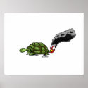 Turtle with its tail on fire print