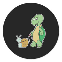 turtle with pet snail stickers