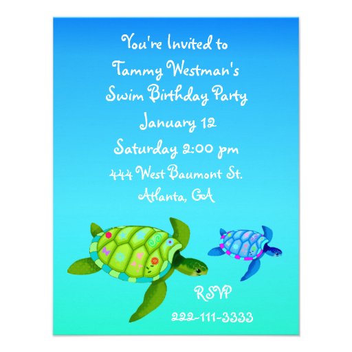 Turtles Birthday Invitation