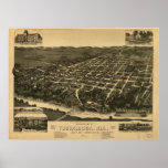 Tuscaloosa Alabama 1887 Panoramic Map Print