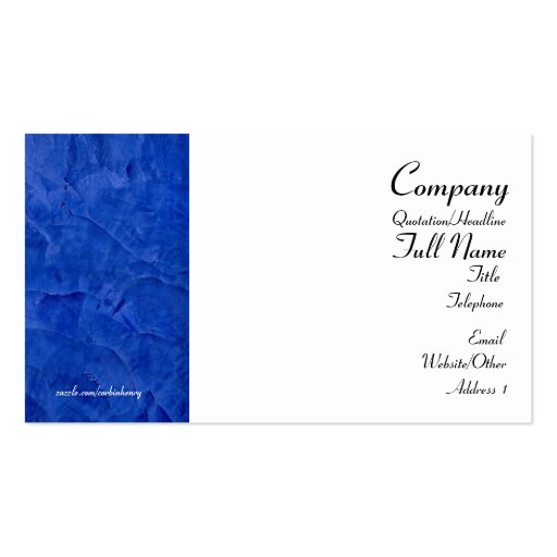 Tuscan Blue Business Cards (front side)