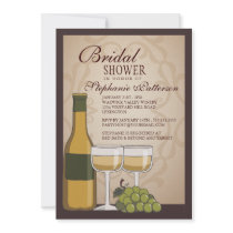 Tuscan Bridal Shower Wine Themed Invitation