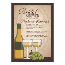 Tuscan Bridal Shower Wine Themed Invitation